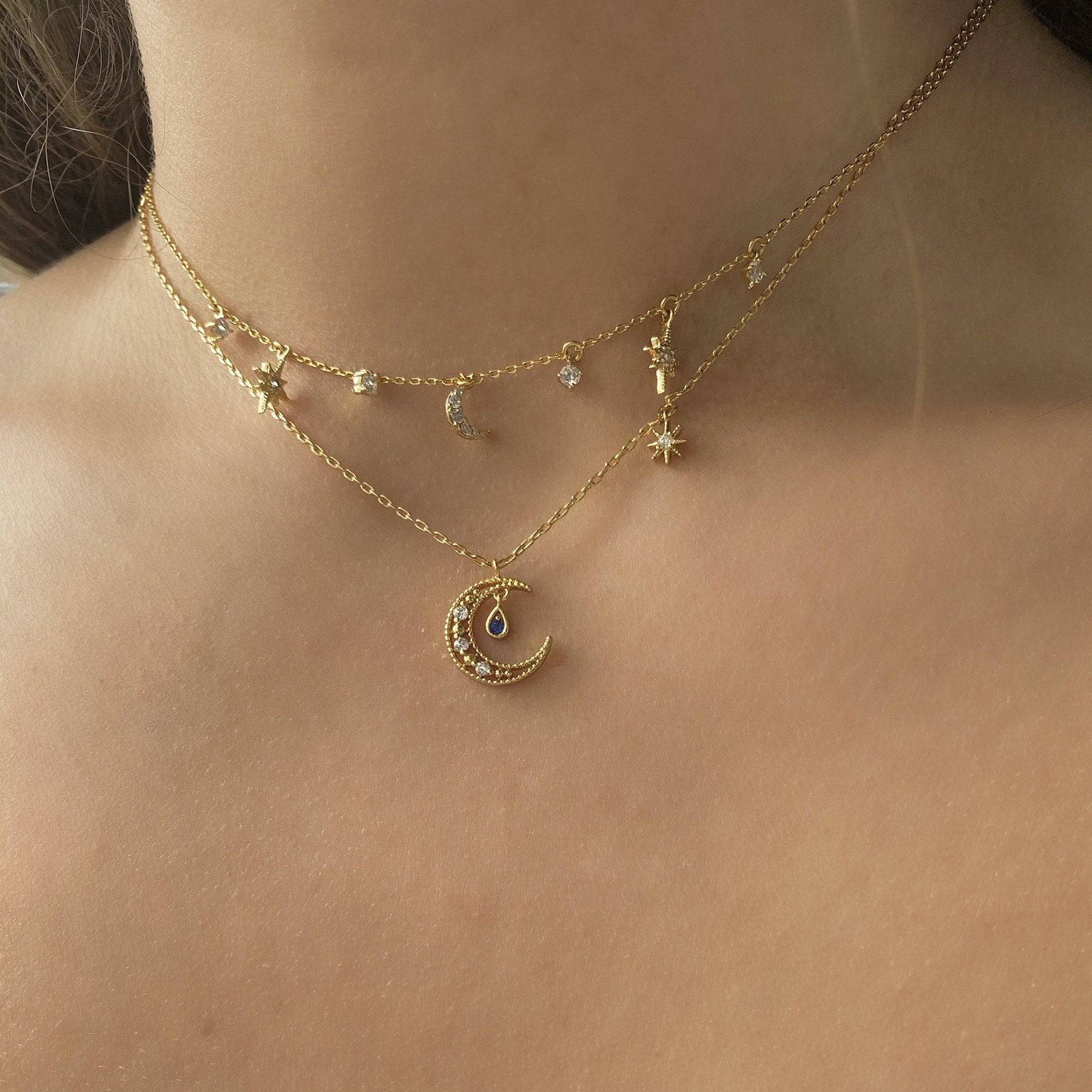 Blue Moon Necklace - Gold - Twinkle Twinkle Little One
