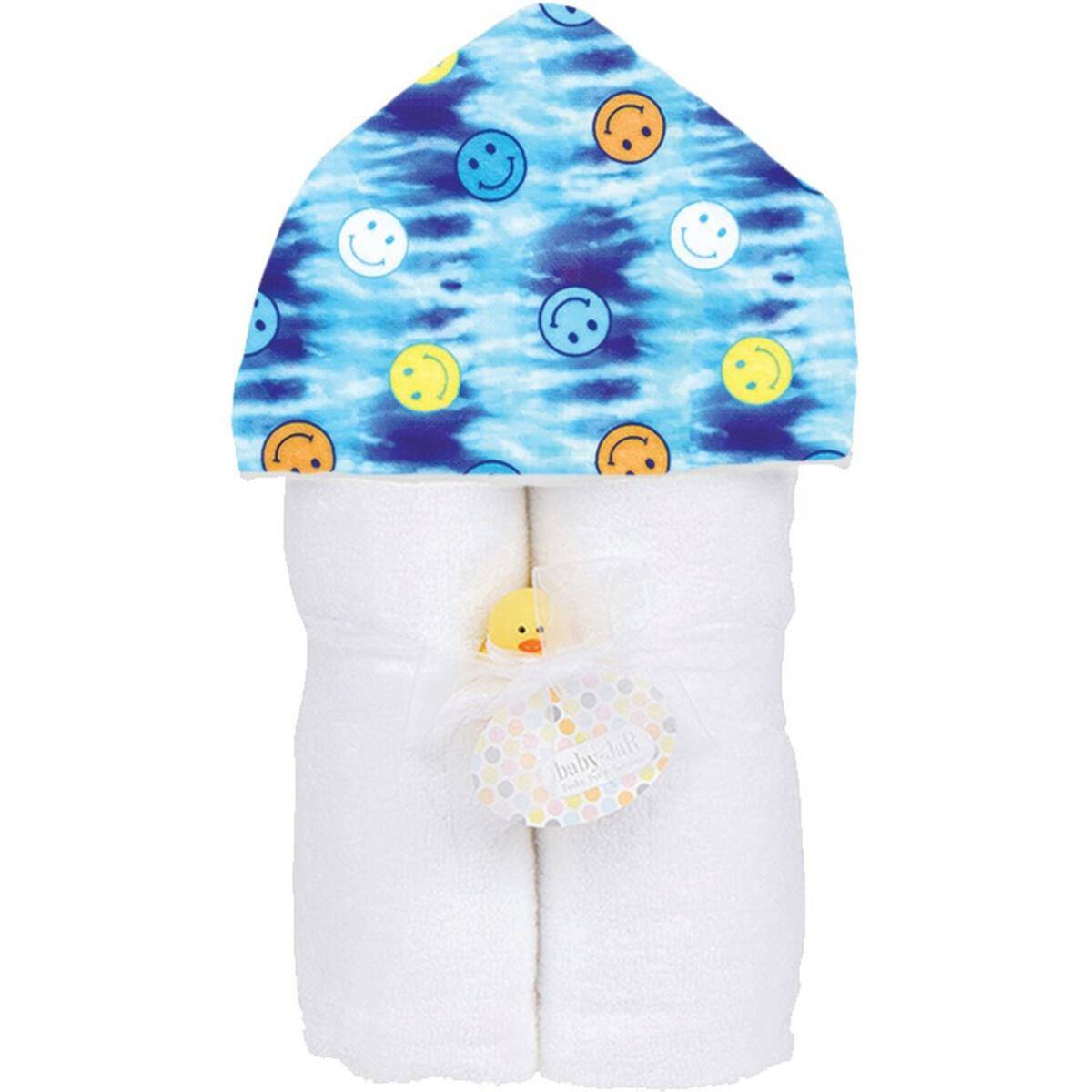 Blue Tie Dye Smiley Deluxe Hooded Towel - Twinkle Twinkle Little One