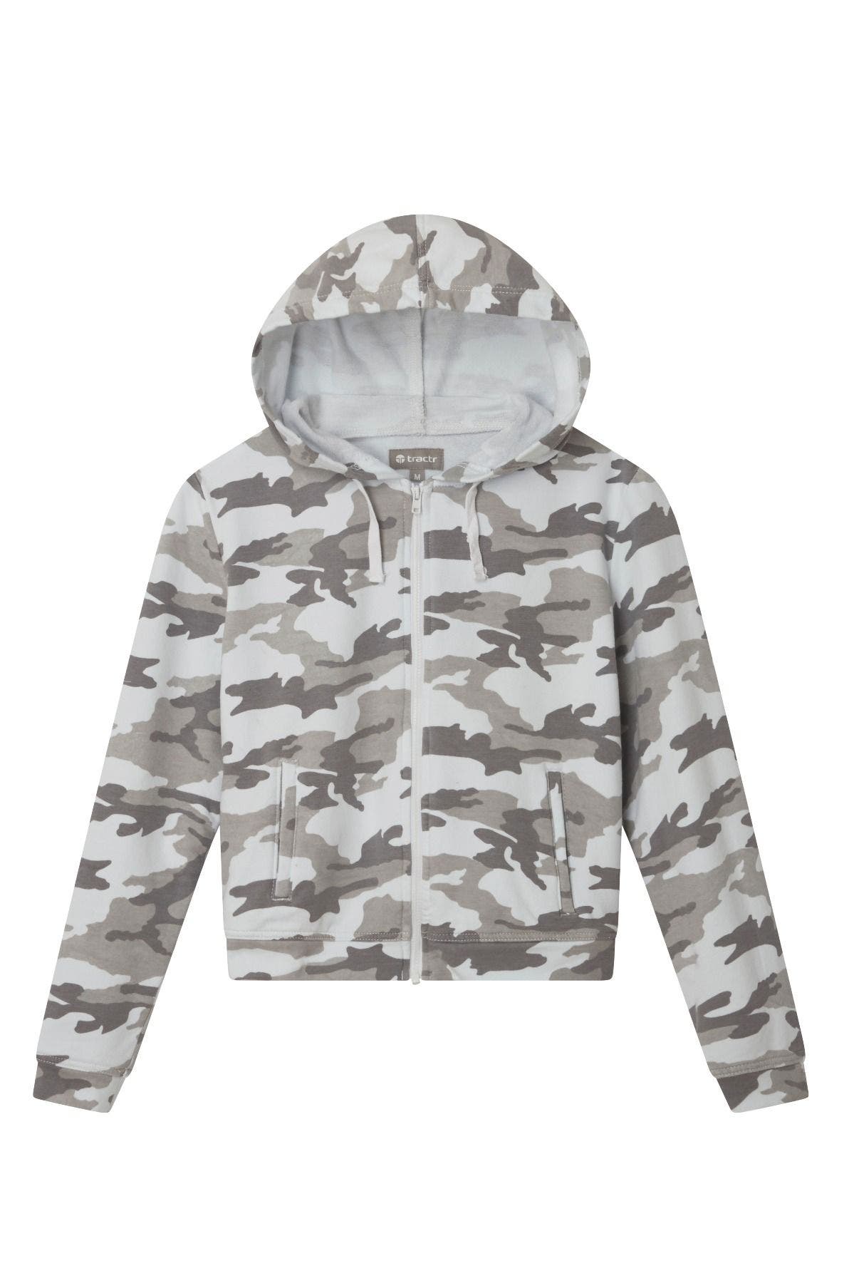 Patched Camo Print Zip Up Hoody - Twinkle Twinkle Little One