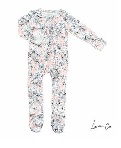 Allie Floral Ruffle Footie - Twinkle Twinkle Little One