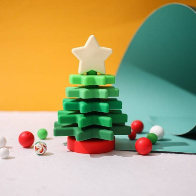 Christmas Tree Teether Silicone Stacker Toy - Twinkle Twinkle Little One
