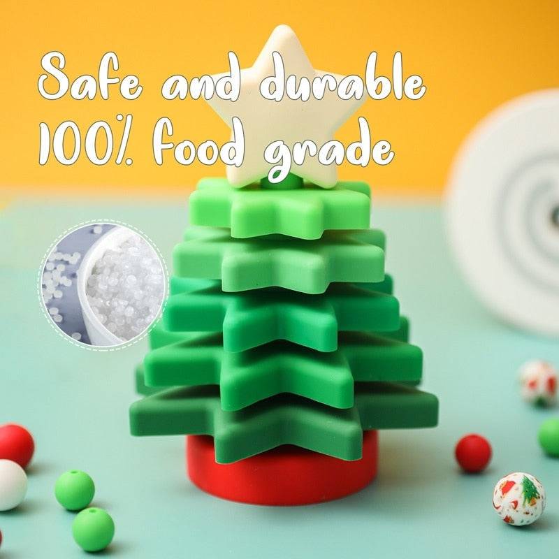Christmas Tree Teether Silicone Stacker Toy - Twinkle Twinkle Little One