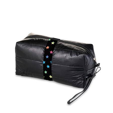 Puffer Cosmetic Bags -Black with Scatter Star - Twinkle Twinkle Little One