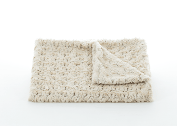 Cream & Camel Two-Tone Rosebud Blanket