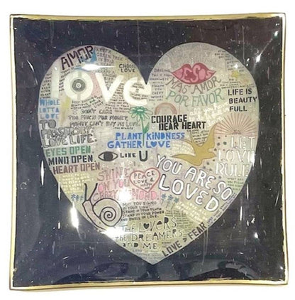 Large Square Decoupage Plate - Twinkle Twinkle Little One