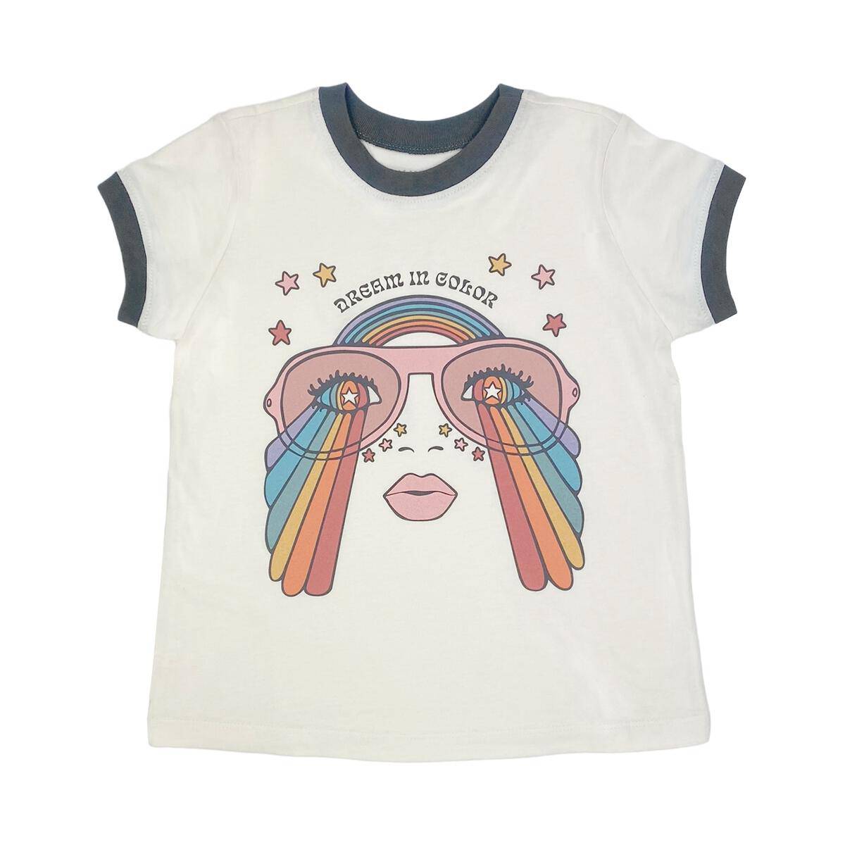 Tiny Whales Dream in Color Natural Ringer Tee - Twinkle Twinkle Little One