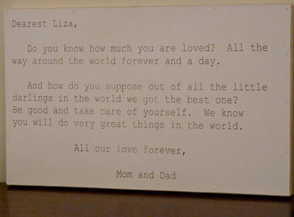 Custom Love Letter Art Piece