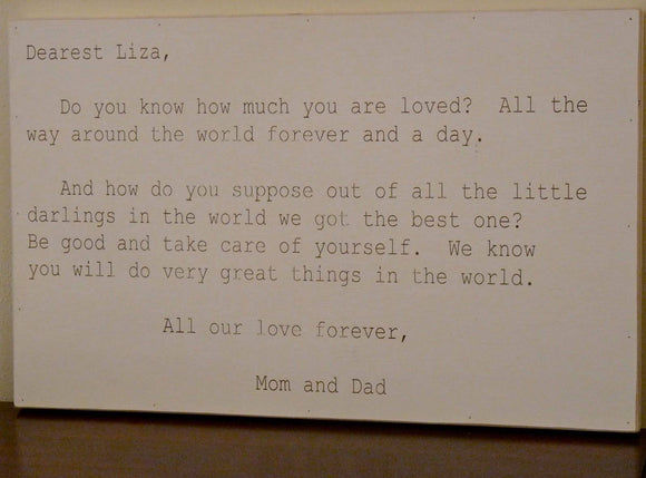 Custom Love Letter Art Piece