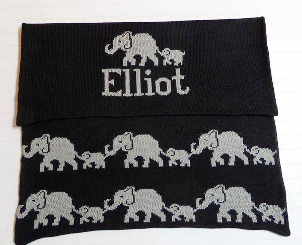 Elephant Double Cotton Knit Blanket - Twinkle Twinkle Little One