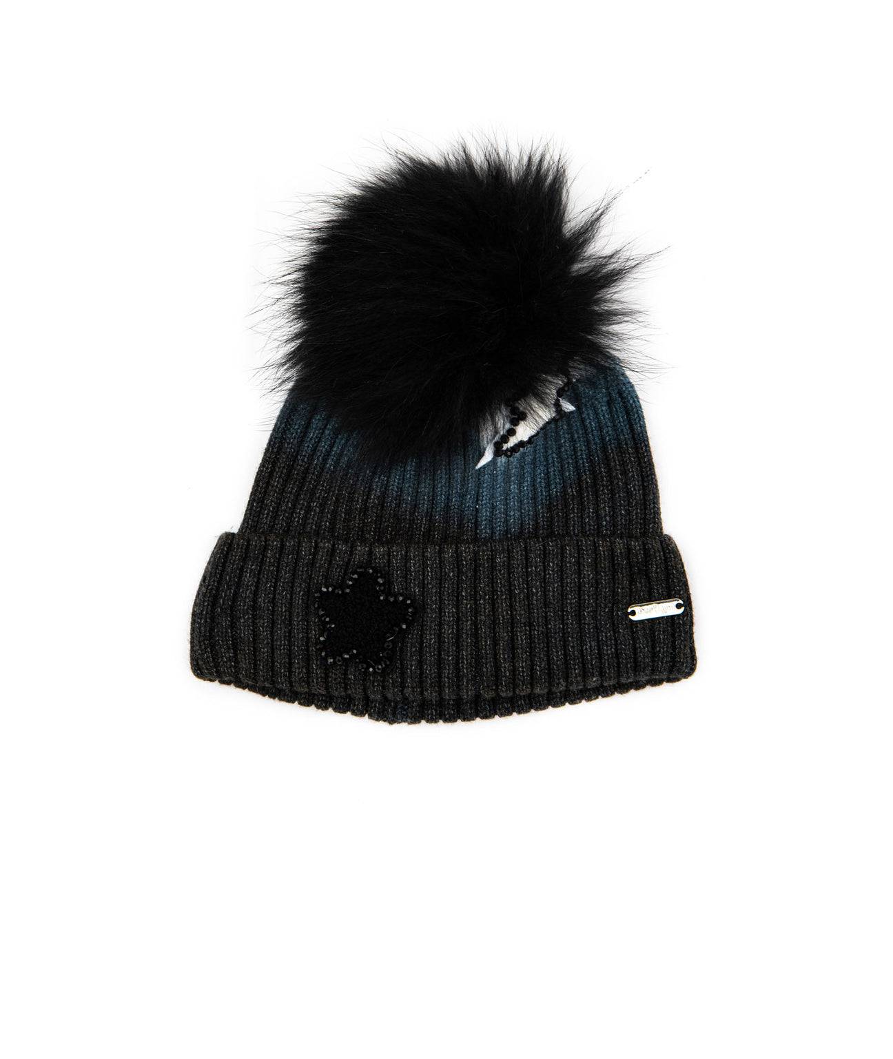 Patch Tie Dye Ombre Hat With Fur Pom - Twinkle Twinkle Little One