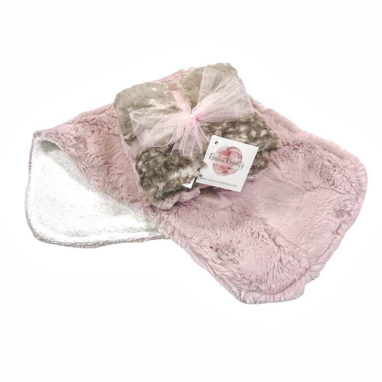 Dusty Pink Fawn Burp Cloth Set - Twinkle Twinkle Little One