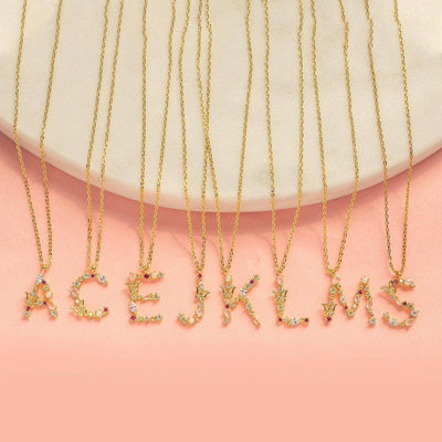 Flutterfly Stone Initial Necklace - Gold - Twinkle Twinkle Little One