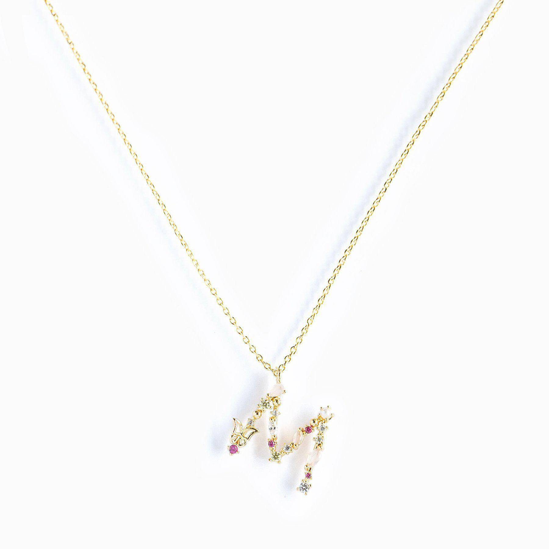 Flutterfly Stone Initial Necklace - Gold - Twinkle Twinkle Little One