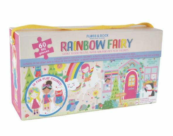 60 Piece Giant Floor Puzzle with Pop Out Pieces - Rainbow Fairy - Twinkle Twinkle Little One