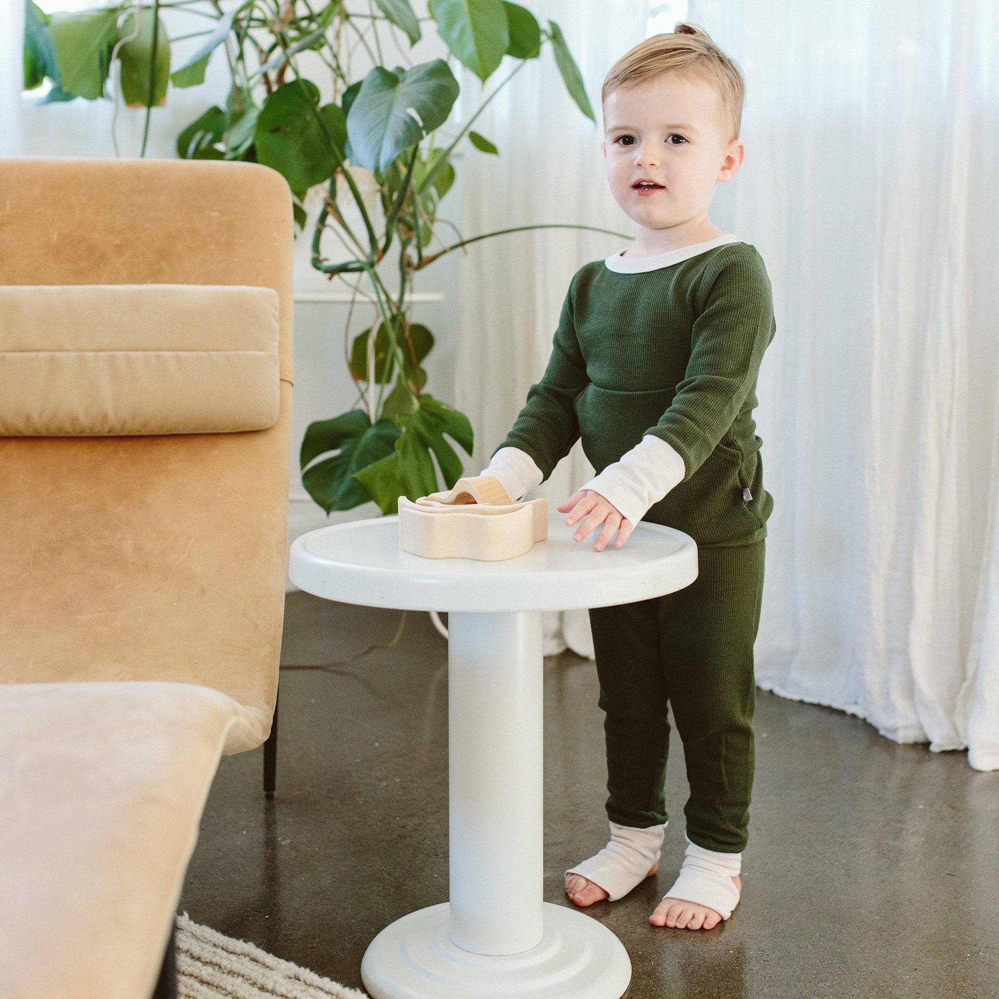 Thermal Bamboo Organic Loungewear - Pine - Twinkle Twinkle Little One