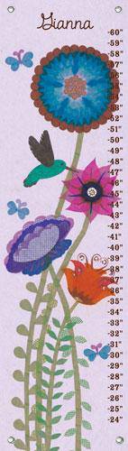Canvas Growth Chart-Hummingbird Garden