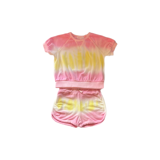 Pink Shine Tie-Dye Terry Cloth Short Set - Twinkle Twinkle Little One
