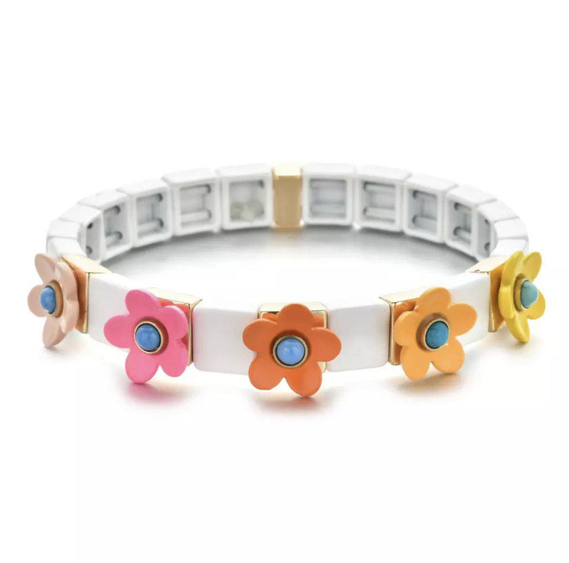 Flower Stretchy Tile Multi-Color Bracelet - Twinkle Twinkle Little One
