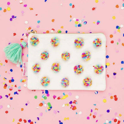 Multi-Colored Pom Pom Pouch - Twinkle Twinkle Little One