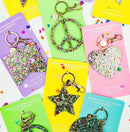 Confetti Acrylic Peace Sign Keychain & Purse Clip - Twinkle Twinkle Little One