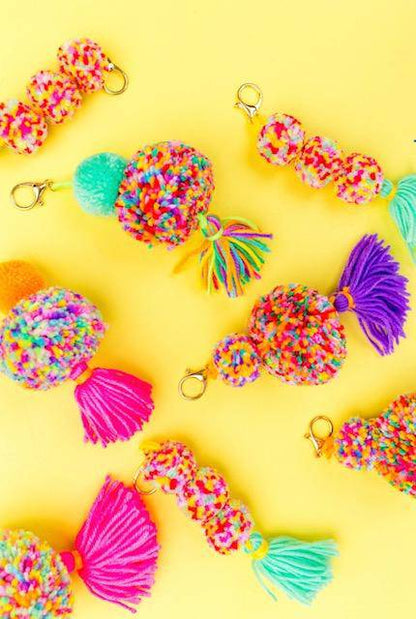 Aqua Pom + Tassel Purse Charm - Twinkle Twinkle Little One