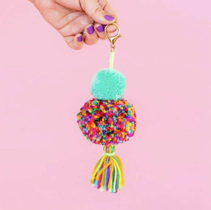 Aqua Pom + Tassel Purse Charm - Twinkle Twinkle Little One