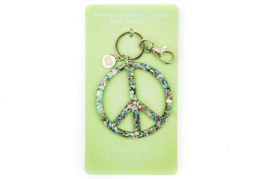 Confetti Acrylic Peace Sign Keychain & Purse Clip - Twinkle Twinkle Little One