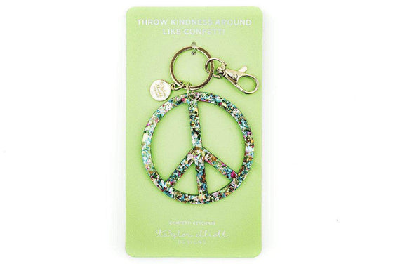 Confetti Acrylic Peace Sign Keychain & Purse Clip - Twinkle Twinkle Little One