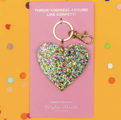 Confetti Acrylic Heart Keychain & Purse Clip - Twinkle Twinkle Little One