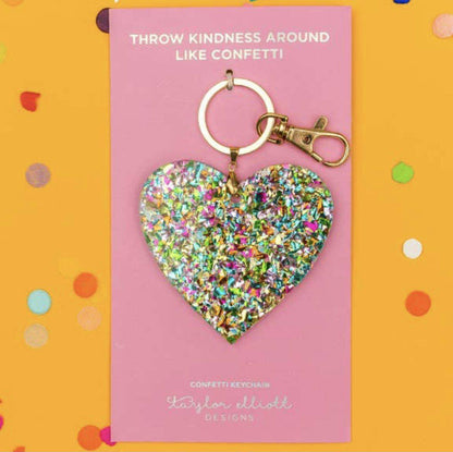 Confetti Acrylic Heart Keychain & Purse Clip - Twinkle Twinkle Little One