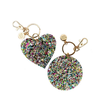 Confetti Acrylic Heart Keychain & Purse Clip - Twinkle Twinkle Little One