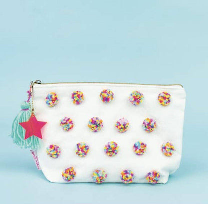 Large Multi-Pom Pom Pouch - Twinkle Twinkle Little One