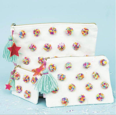 Mini Multi Pom Cardholder Keychain Pouch - Twinkle Twinkle Little One