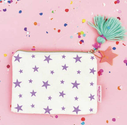 Mini Multi Pom Cardholder Keychain Pouch - Twinkle Twinkle Little One