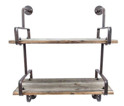 Industrial Wood Wall Shelf