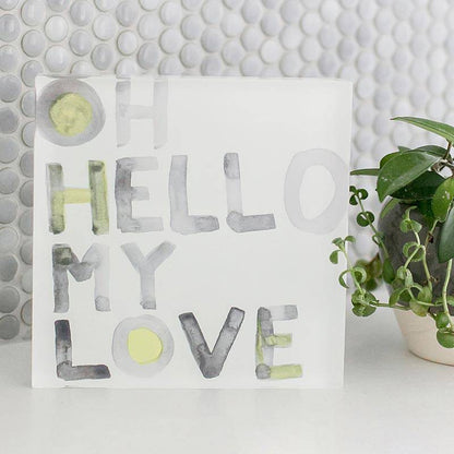 Lucite Block - Oh Hello My Love - Twinkle Twinkle Little One