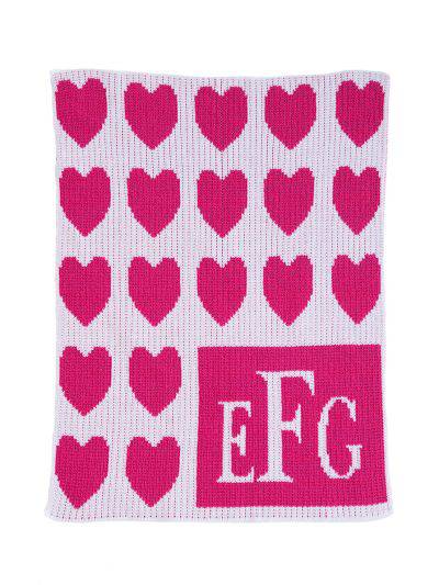 Lots of Hearts & Monogram Stroller Blanket - Twinkle Twinkle Little One