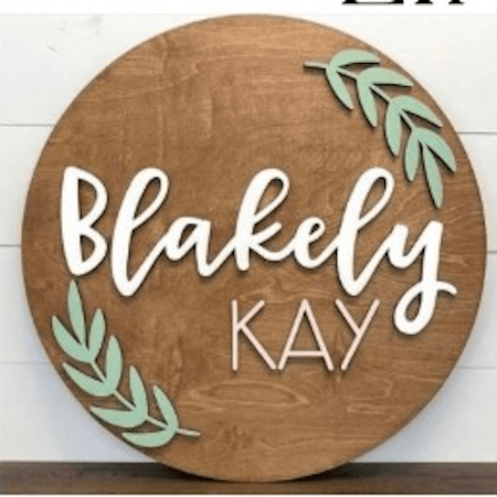 Round Personalized Wood Name Sign | Laurel - Twinkle Twinkle Little One