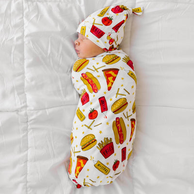 Little Sleepies Fast Foodie Bamboo Viscose Swaddle & Hat Set - Twinkle Twinkle Little One