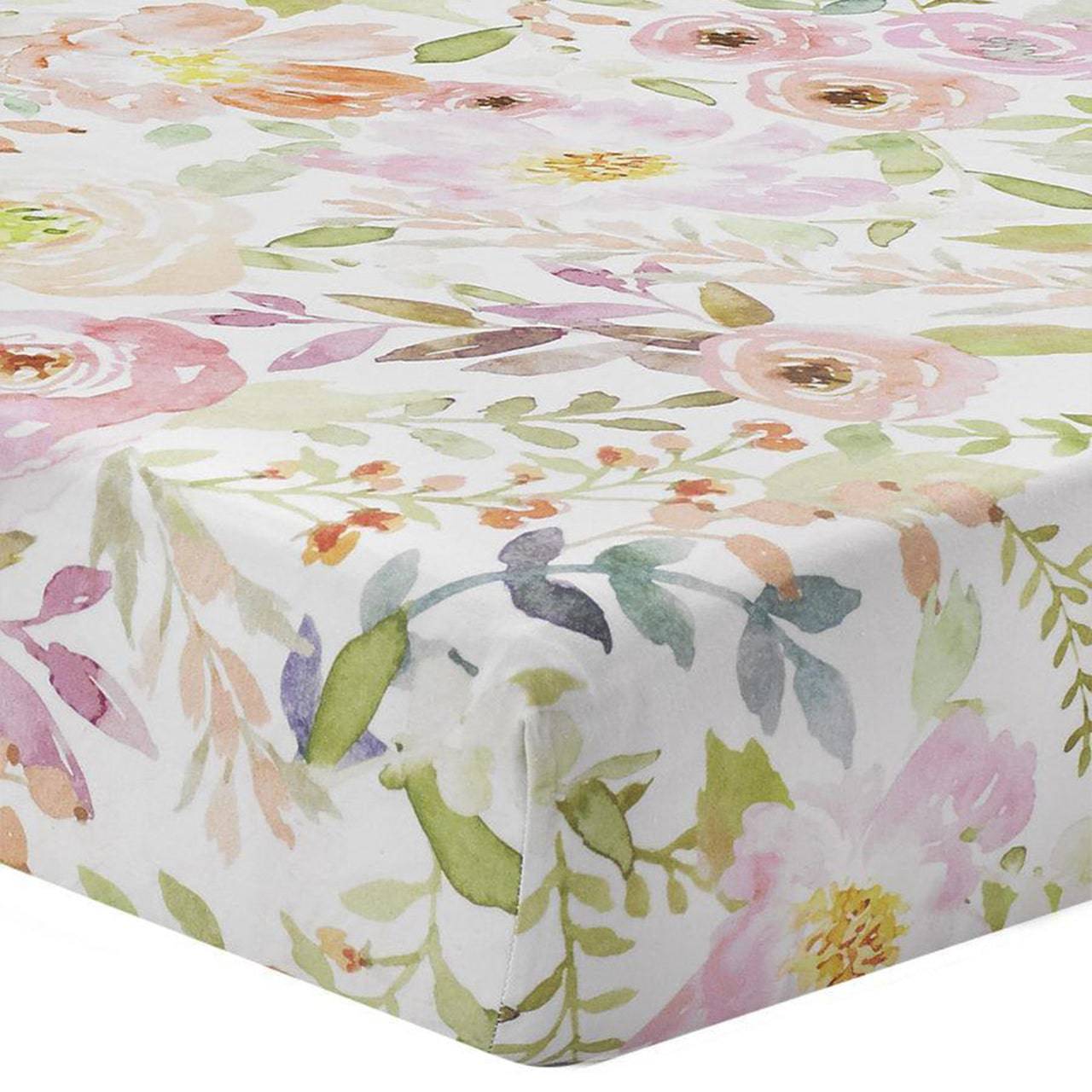Watercolor Floral Crib Sheet - Twinkle Twinkle Little One