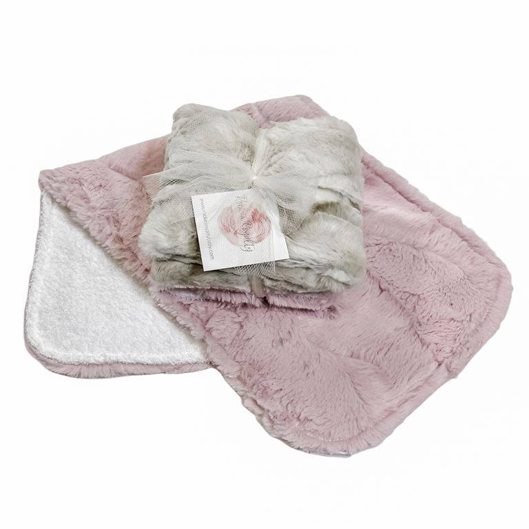Luxe Rabbit Blush Burp Cloth Set - Twinkle Twinkle Little One