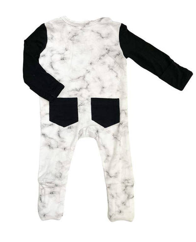 Midnight Marble Zip Footie - Twinkle Twinkle Little One