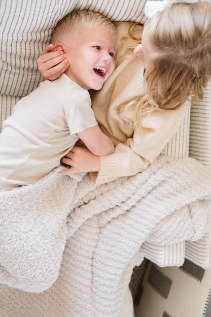 Moonbeam Ribbed Bamboni Receiving Blanket - Twinkle Twinkle Little One