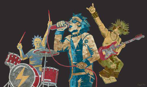 Mosaic Rock Band - Canvas Reproduction