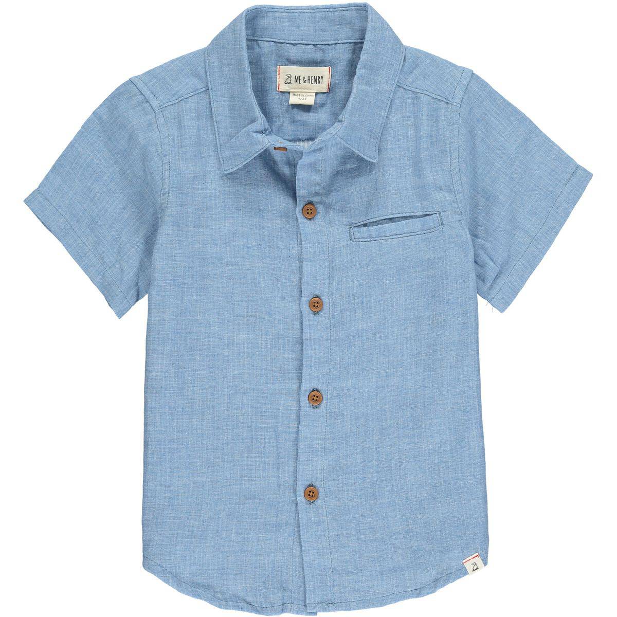 Pale Blue Newport Short Sleeved Shirt - Twinkle Twinkle Little One