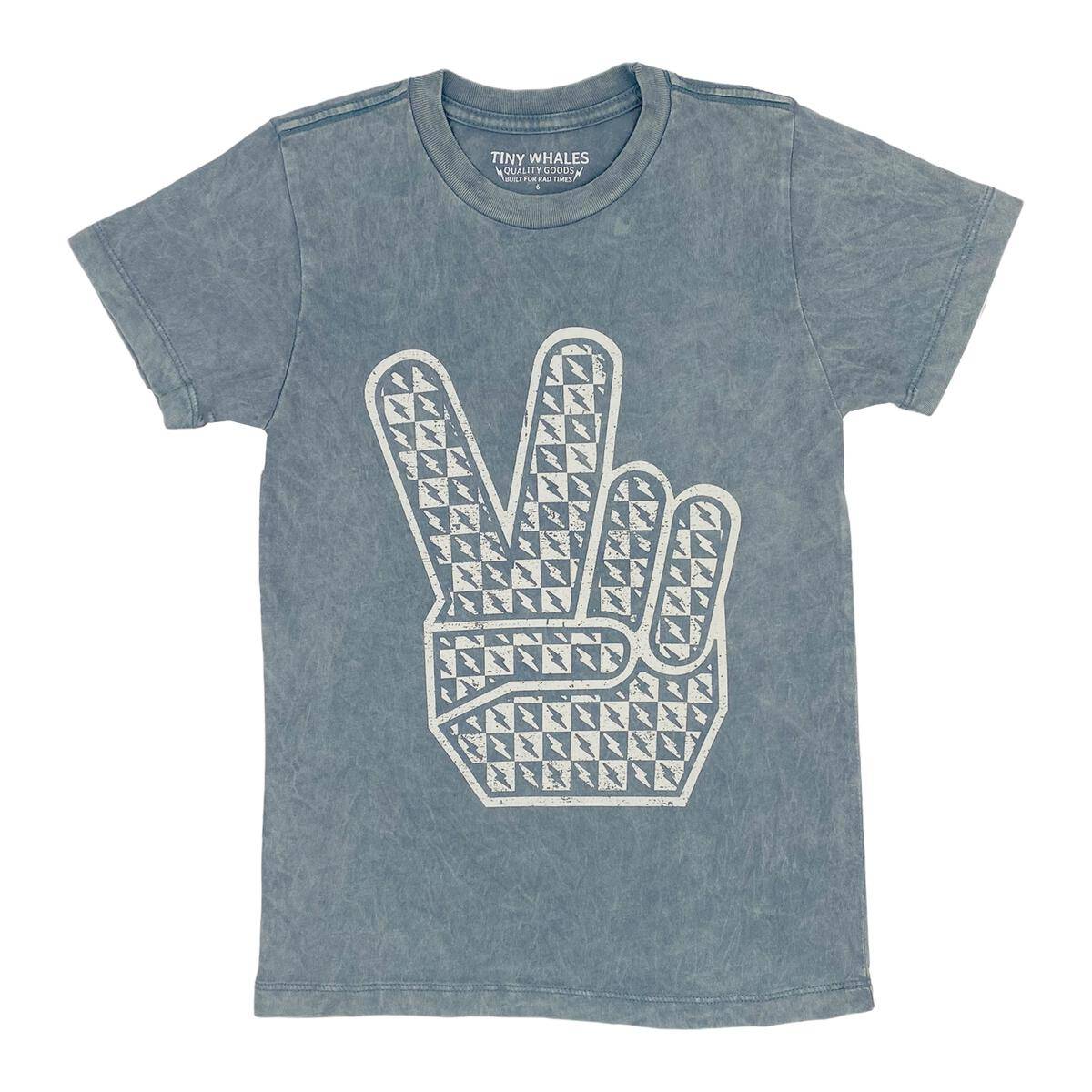 Tiny Whales Peace Out Mineral River T-Shirt - Twinkle Twinkle Little One