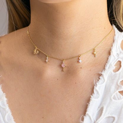 Pink Jupiter Choker - Gold - Twinkle Twinkle Little One