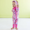 Little Sleepies Pink Paint Party Bamboo Viscose Zippy - Twinkle Twinkle Little One