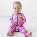 Little Sleepies Pink Paint Party Bamboo Viscose Zippy - Twinkle Twinkle Little One