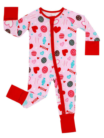 Little Sleepies Pink Sweet Valentine Bamboo Viscose Zippy